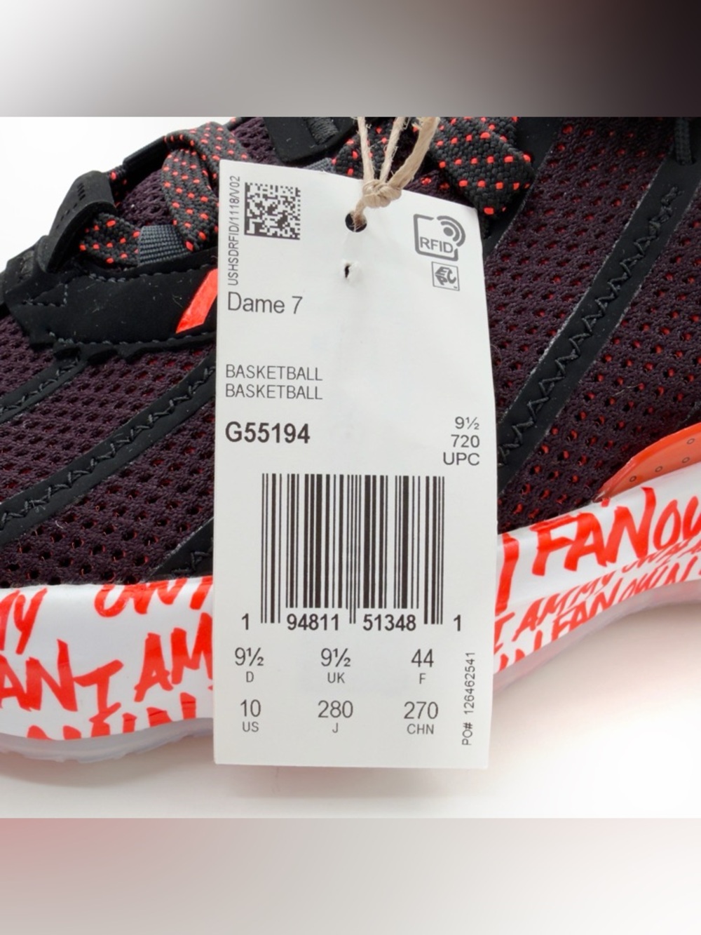 Adidas Dame 7 I Am My Own Fan 2K Basketball Shoes Mens 10 Sneakers Black G55194 - Picture 2 of 14